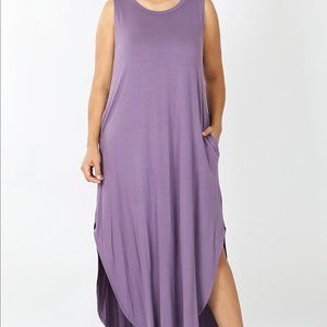 VISCOSE SLEEVELESS MAXI COMFORTABLE SWEATER DRESS